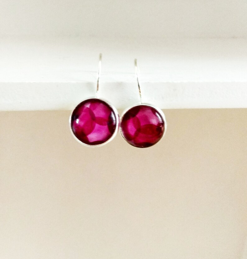 Pendientes Pink Bubbles plata de 12 mm imagen 2