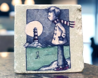 Tile Lighthouse Boy 10 cm x 10 cm