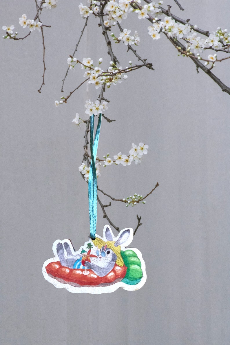 Wooden gift Easter pendant Bunny Henry image 2