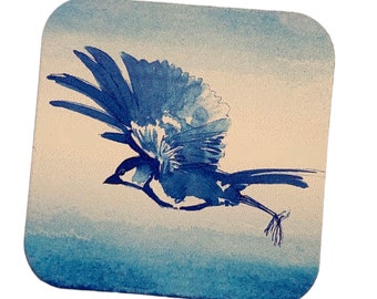 Fridge magnet flying sparrow 52 mm x 52 mm