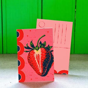 Postkarte Erdbeere