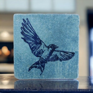 Tile Blueprint Swallow Flight light blue 10 cm x 10 cm