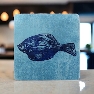 Tile Blueprint Flounder light blue 10 cm x 10 cm