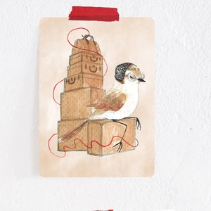 Pardal de viagem de cartão postal