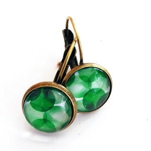 Ohrringe Green Bubbles 12mm Bronzefarben Bild 1