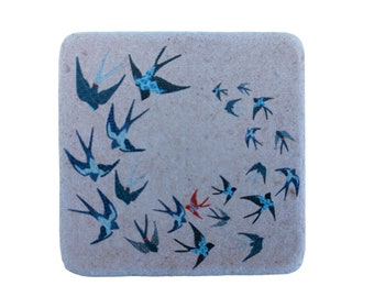 Magnet mini tile flock of swallows 50 mm x 50 mm