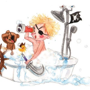 Postcard Bathtub Pirate image 1