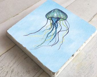 Tile jellyfish Agathe 10 cm x 10 cm