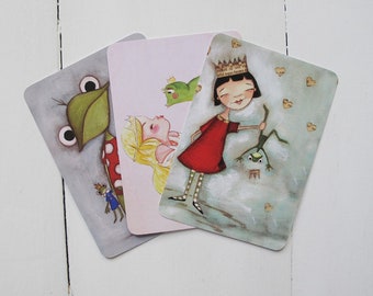 3 cartes postales dans le coffret Frog in Love