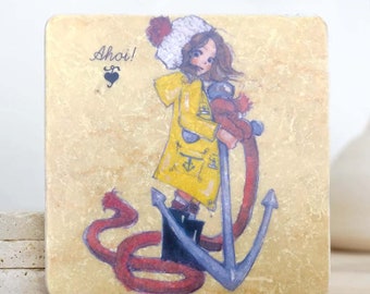 Tile Anchor Girl 10 cm x 10 cm