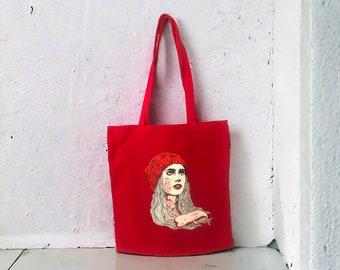 Jute bag Freya red