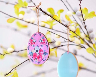 Easter egg pendant Tiny flower beauty pink