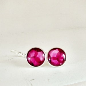 Earrings Pink bubbles 12 mm silver color image 3