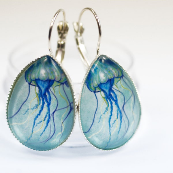 Earrings drop "Atlantis jellyfish"