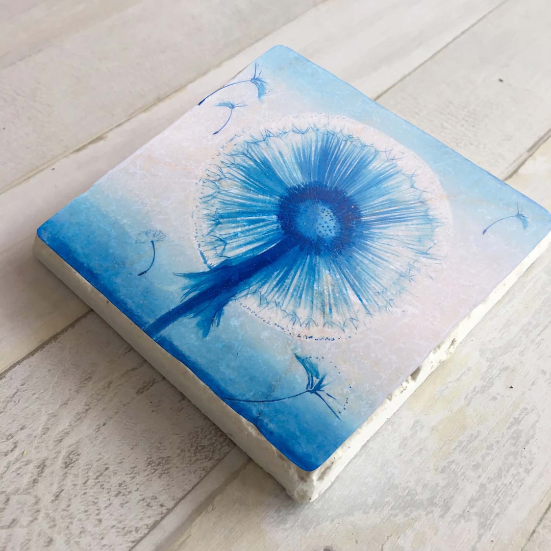 SALE Tile Dandelion Blue 10 Cm X 10 Cm - Etsy