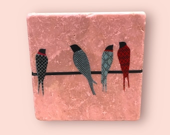 Tile Swallow Quartet 10 cm x 10 cm