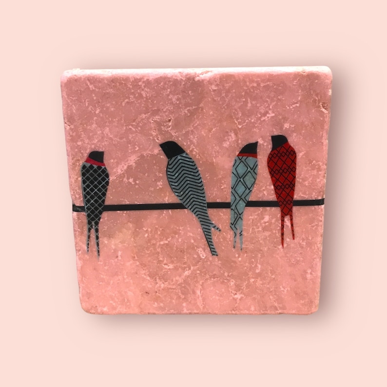 Tile Swallow Quartet 10 cm x 10 cm image 1