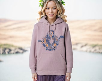 Women's hooded sweater Sea Buckthorn Sirene lavender