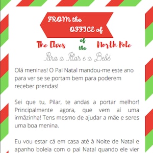 Carta do duende do Pai Natal Elfo na Prateleira