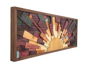 Wall art - "Captain of the Dawn" - (36x12) Wood art, wood wall hanging, Sunrise