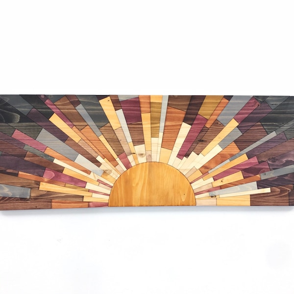 Wood Wall Sunrise Etsy