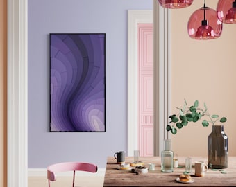 Modern art - "Blackberry Curve" - Wood, Modern Home Decor (30"w X 52"h)