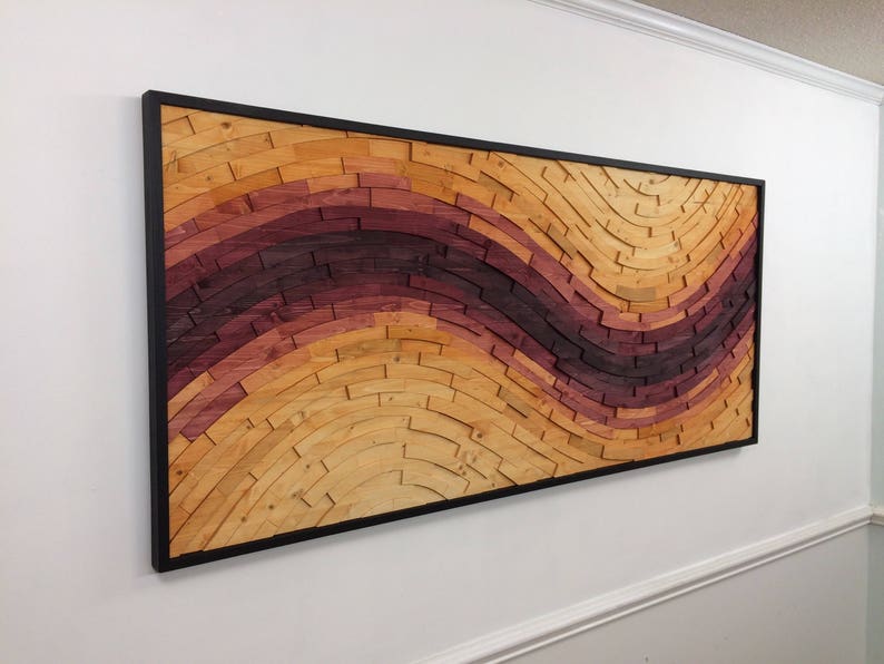 Wooden Wall Art sunset Streak HUGE Etsy