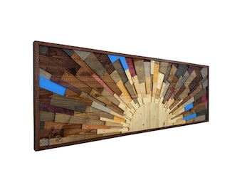 wall art - "Caribbean Sunrise" - (60x20) Wood wall art, Home decor, wood art
