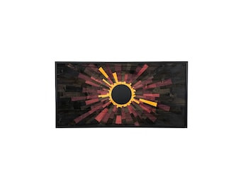 Large wall art - "Venusian Eclipse" - (48x24), Modern wall art, wall hanging, space art
