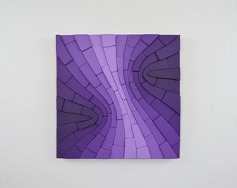 Abstract art - "PINCH" - 24"x24" wood wall art purple contemporary art reclaimed wall hanging modern home decor