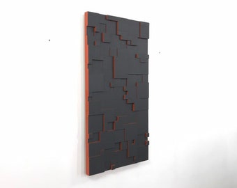 wood wall art - "LOCUTUS RETURNS" - 35x18 wooden wall art, wall art, modern art, stainsandgrains, cool art, Jeremy Gould, wood wall hanging