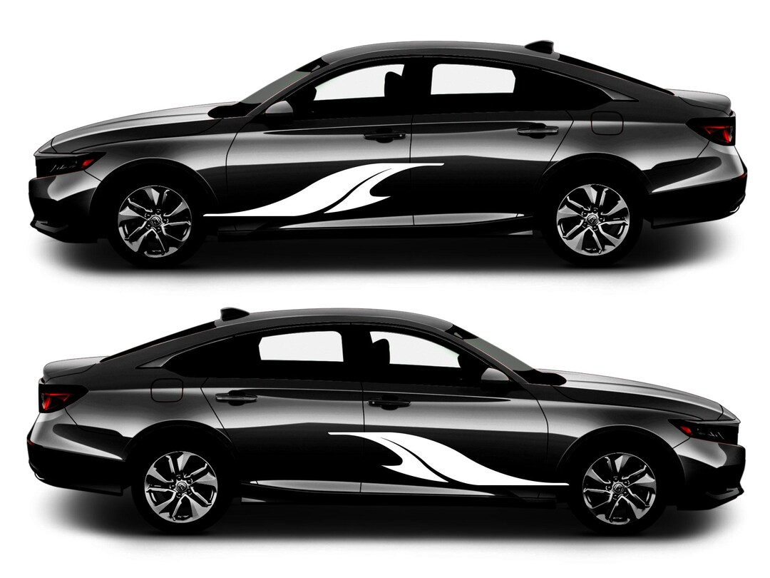 Car Rocker Panel Decals Rocker Panel Livery Self Healing Vinyl Side Graphics #010 Fits All 4 ...
