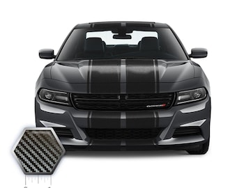 Dual 10&quot; Racing Stripes with Pins Self Healing Vinyl fits Dodge Charger 2011 to 2022