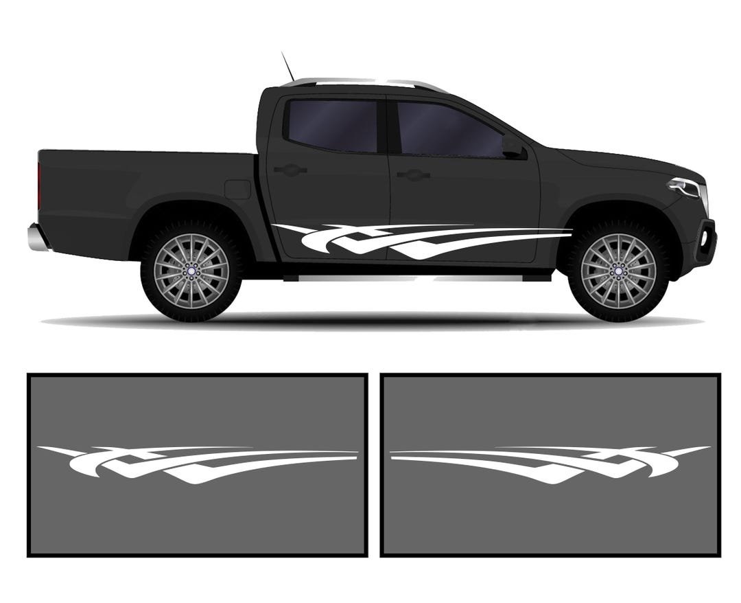 Truck Rocker Graphics Rocker Panel Livery Self Healing Vinyl Side Graphics #009 Fits All ...