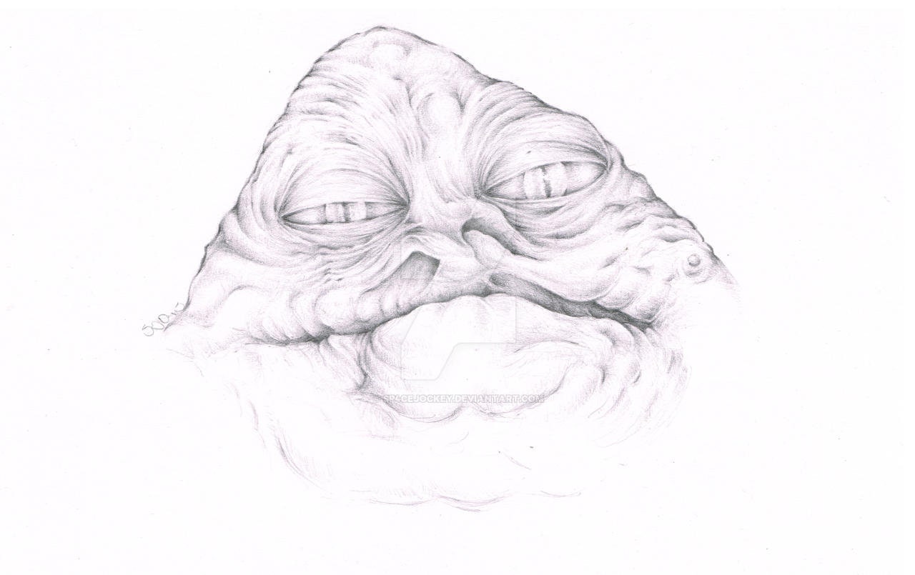 Jabba the Hutt Art Drawing HQ Signed A4 Print