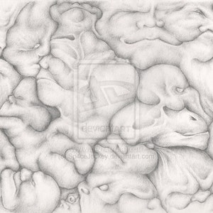 Fantasy Art Pencil Drawing Sketch Faces Signed A4 High Quality Print