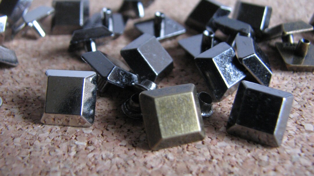 Square Rivets 10mm Square Stud Spot Nickel Antique Brass Etsy