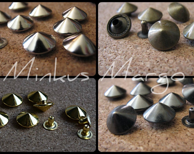 Conical Rivets, Antique Brass, Nickel ,gun Metal,gold - DIY 6mm, 8mm ...
