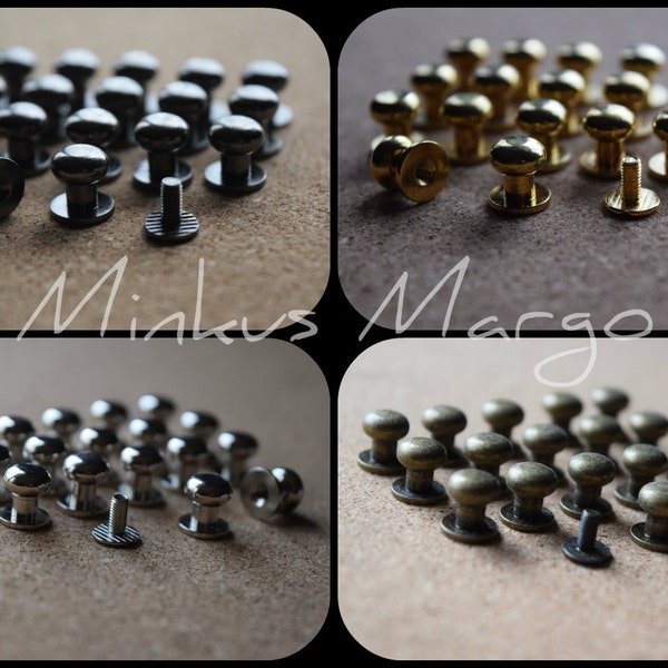 Screw In Button Studs Pacifiers - Small, Medium, Large, Extra Large -  Nickel, Antique Brass, Gun Metal, Gold