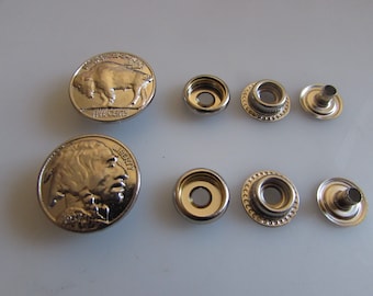 Buffalo/ Indian coin press snaps - Sizes 18MM, 23MM