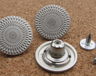 Button Stud 20mm Nickel -  Shank Rivet Tacks Pacifiers-Decorative