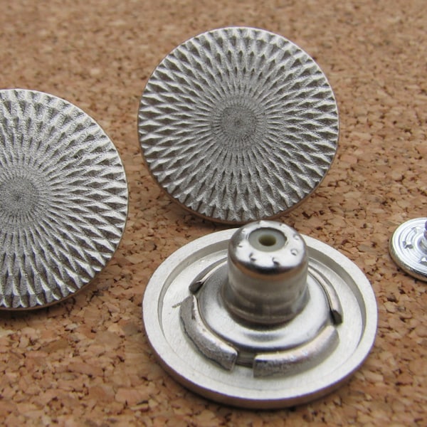 Button Stud 20mm Nickel -  Shank Rivet Tacks Pacifiers-Decorative