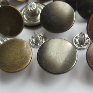 Jean Button Rivet Tacks 12.5mm, 15mm, 17mm , 20mm -Stud Buttons Pacifiers