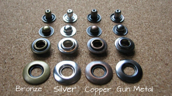 Snap Buttons 1 Dozen Sets of Metal 5/8 or 7/8 Sew on Snap Buttons Available  in Black and Nickle and in Two Sizes 8mm 10mm and 12 Mm 