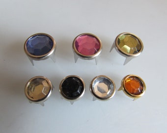 9MM,10MM,12MM Resin Acrylic  Clawed Rhinestons studs - Many colors, quantity 50