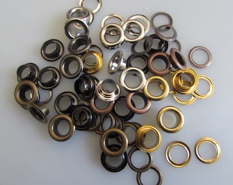 Grommets  Curved Eyelets 3MM,5MM 6MM 8MM, 10MM,12MM,14MM -  2 Part - Qty. 50/100