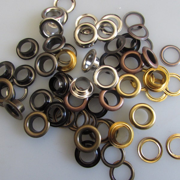 Grommets  Curved Eyelets 3MM,5MM 6MM 8MM, 10MM,12MM,14MM -  2 Part - Qty. 50/100