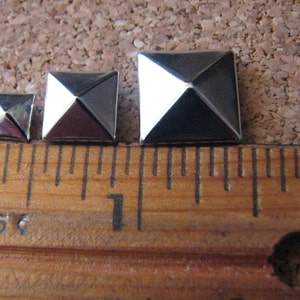 Pyramid Square Rivets, Antique Brass, Nickel, Gun Metal DIY - 6mm, 9mm ...