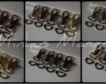 1.53" Swivel Hooks Lobster Clips w/ Matching D Ring Large 39mm