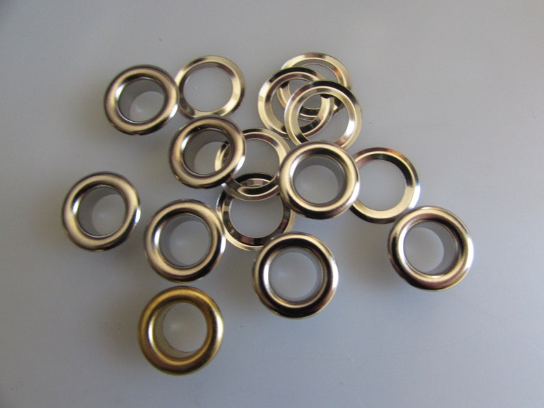 Grommets Curved Eyelets 3MM,5MM 6MM 8MM, 10MM,12MM,14MM 2 Part Qty. 50/100 image 2